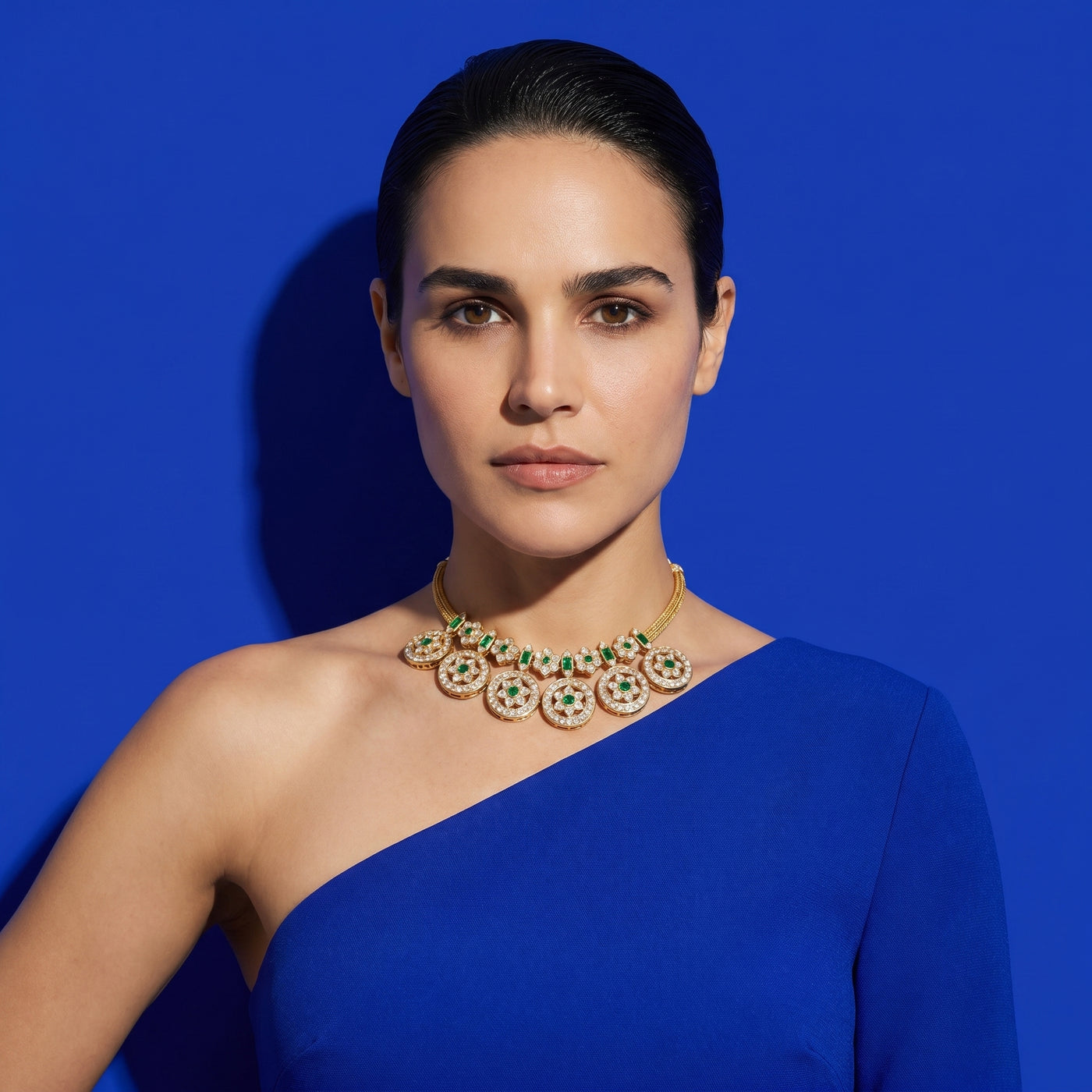 Coin Polki Emerald necklace