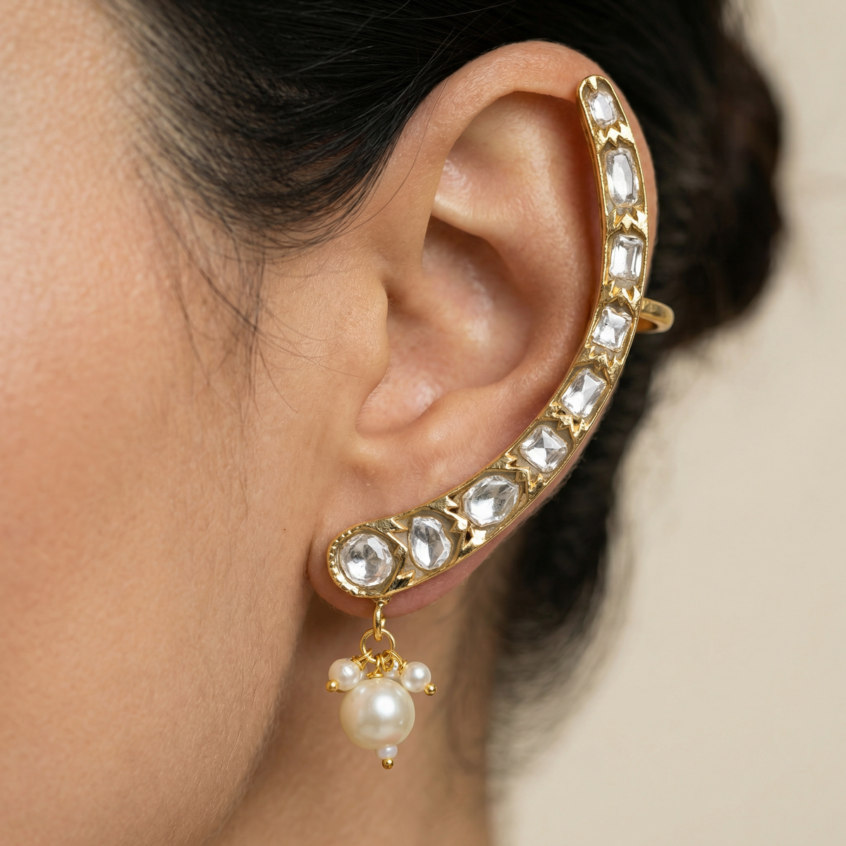 Devanshi Kundan ear cuff – heritage Indian heirloom by Ozel