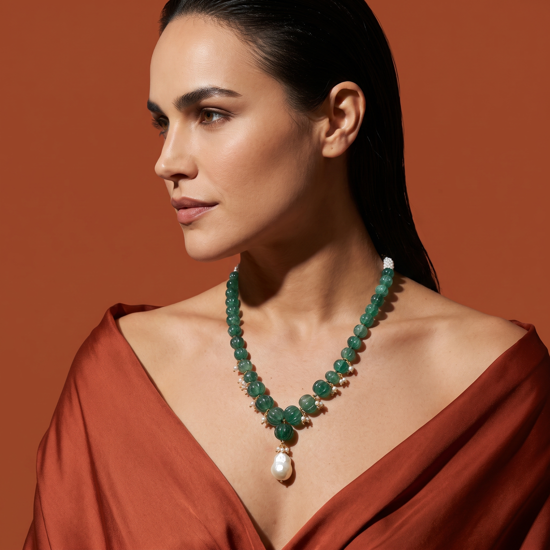 Shimoya Emerald Bead Necklace