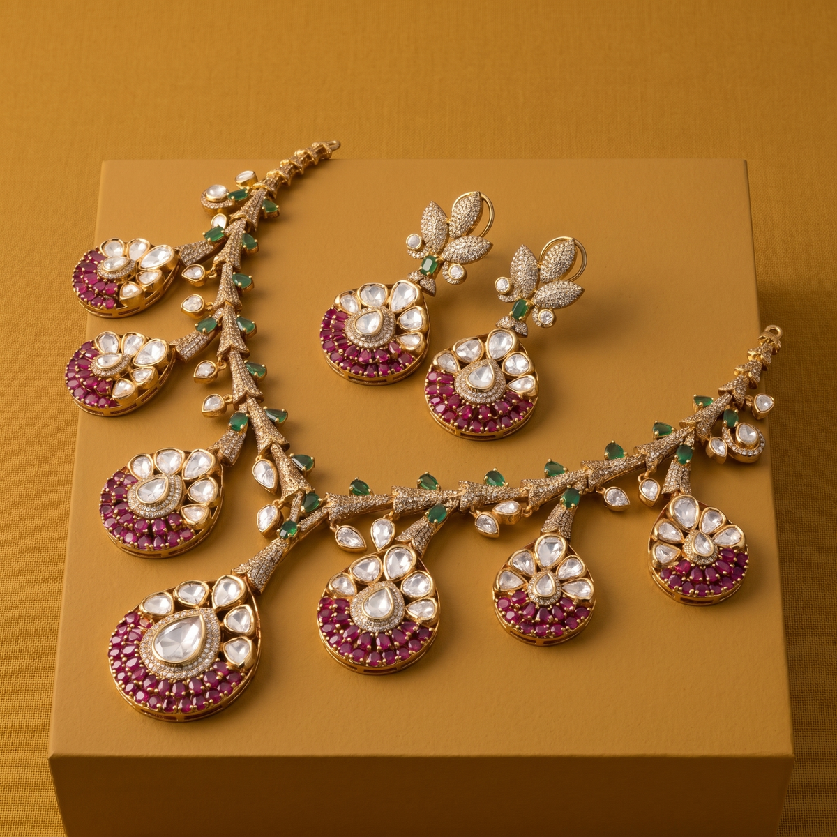 Diya Tulip Necklace Set