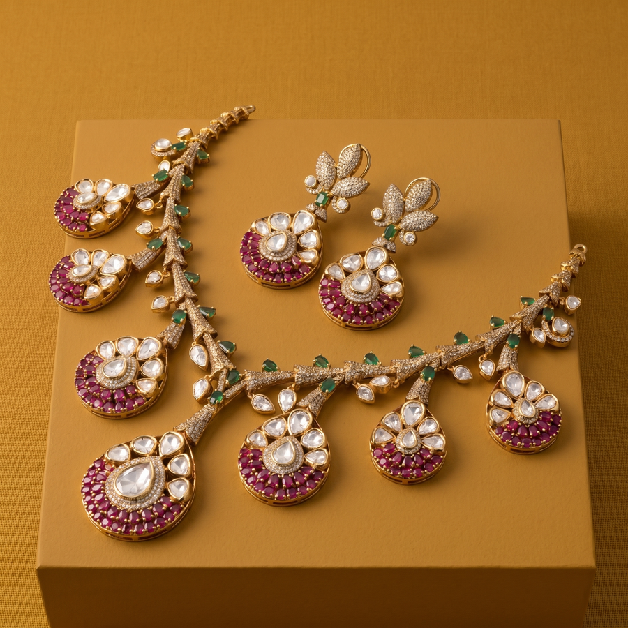 Diya Tulip Necklace Set