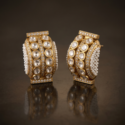 Dohri Kundan Statement Earrings
