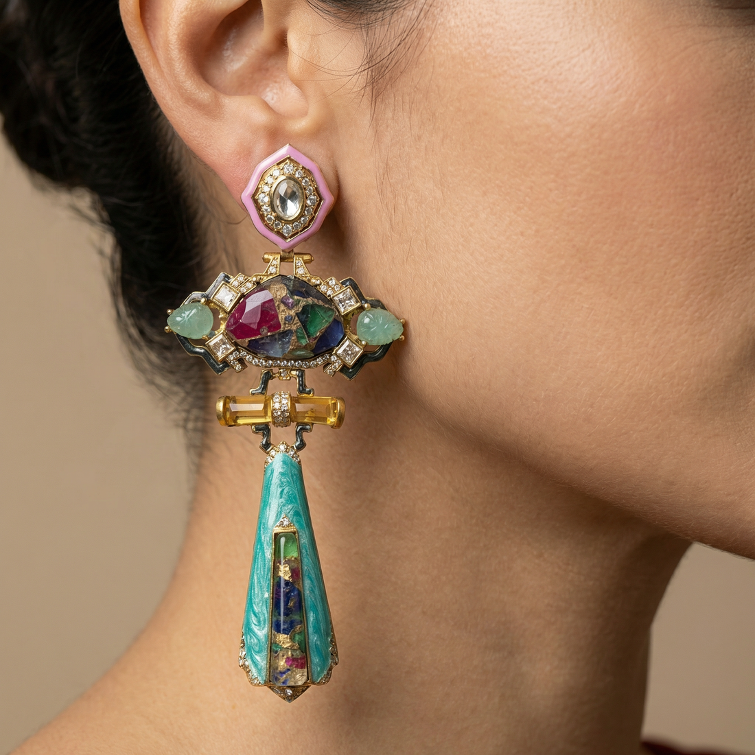Art Deco Gemstone Earrings
