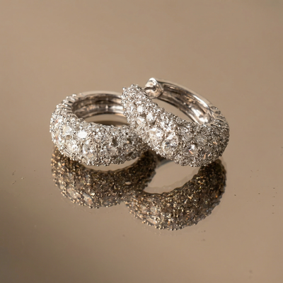 Viraaj radiance hoop earrings – detail view by Ozel