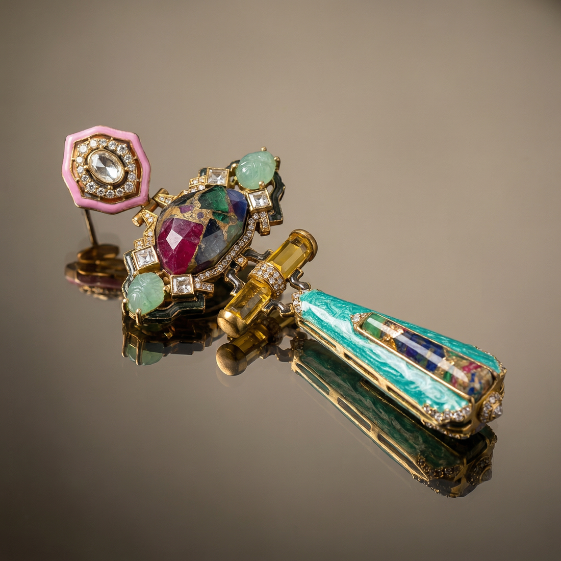 Art Deco Gemstone Earrings