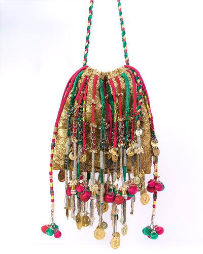 Zoya boho hand bag with cascading tassels and embroidery — Ozel
