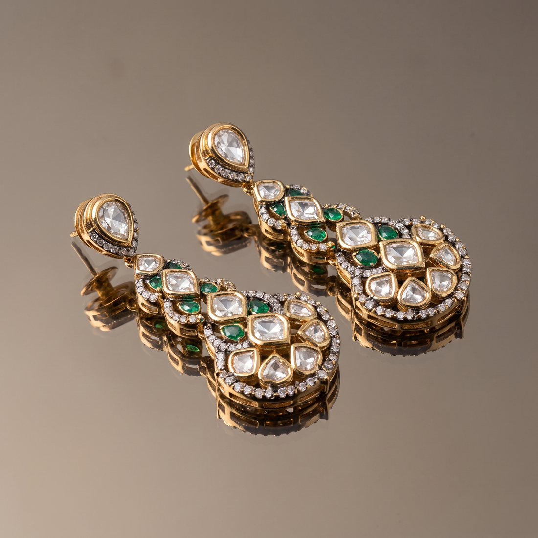 Elakshi Kundan Cascade Earrings