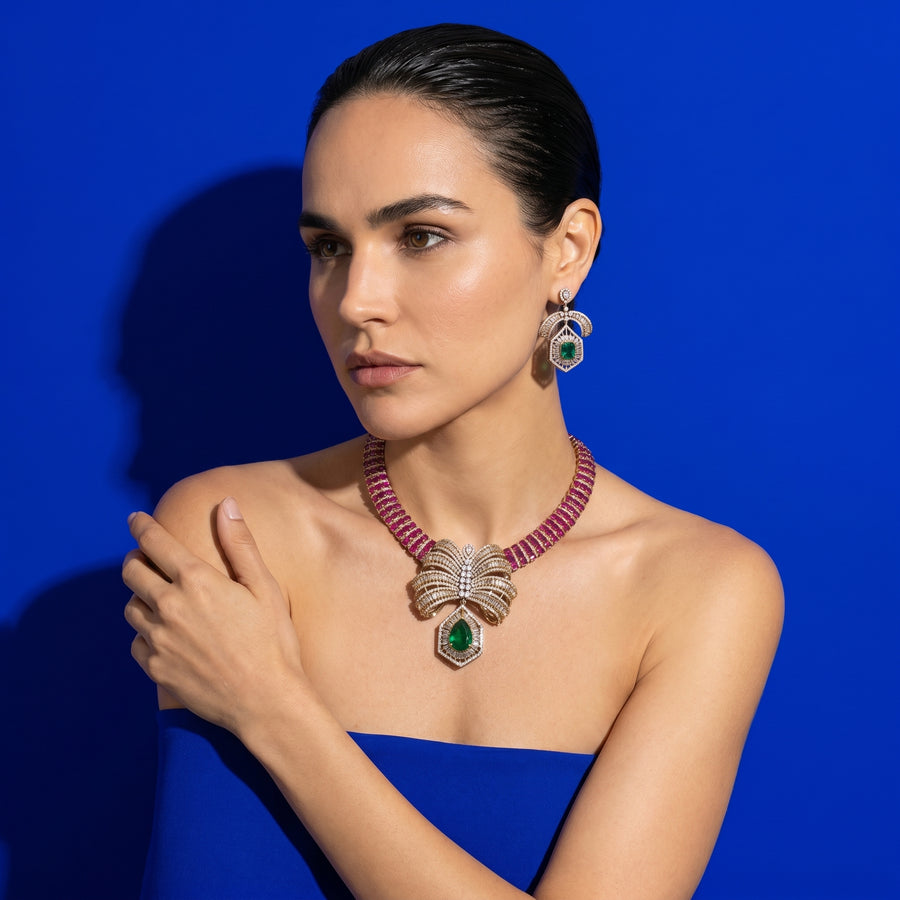 Emerald Empress Ruby Collar Set