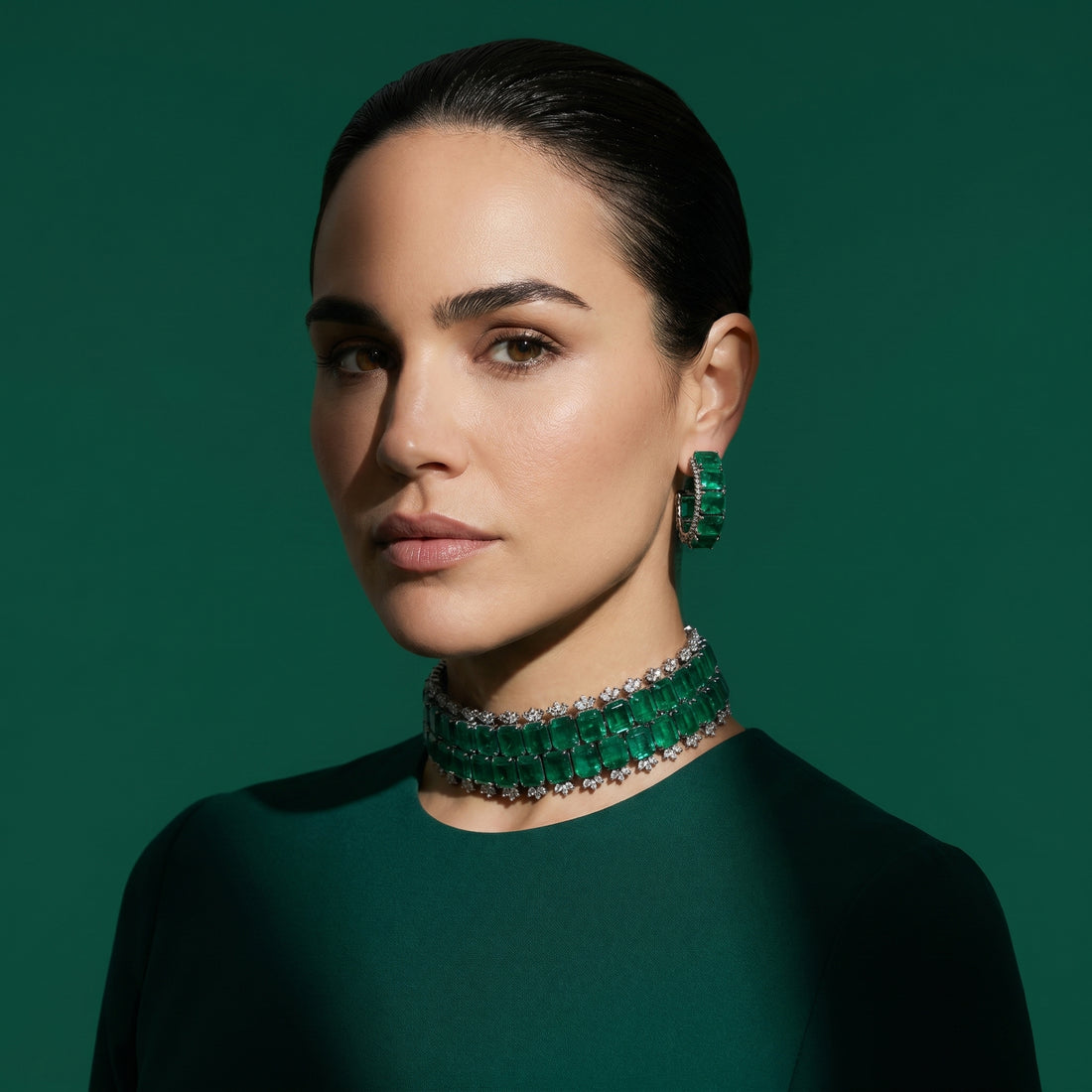 Emerald Doublet Choker Set