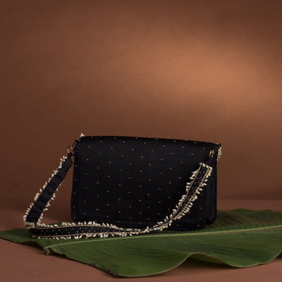 Jadau flap bag – handcrafted Indian embroidery accessory by Ozel