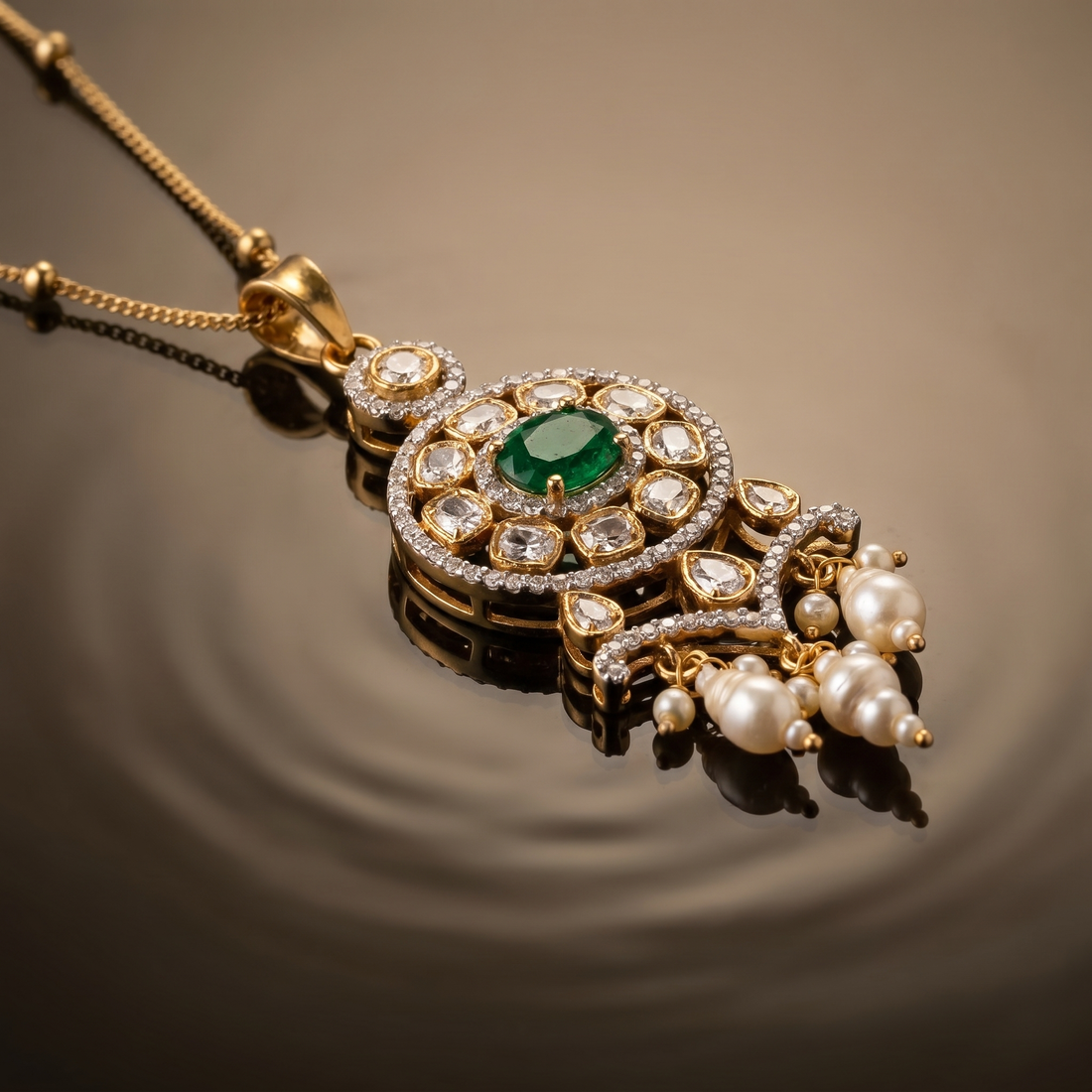 Farzana celestial necklace pendant set – detail view by Ozel