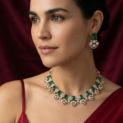 Garden of Emeralds Polki Set