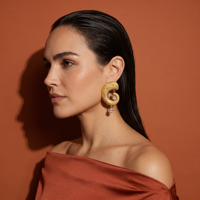Ganesha Sculpted Earrings