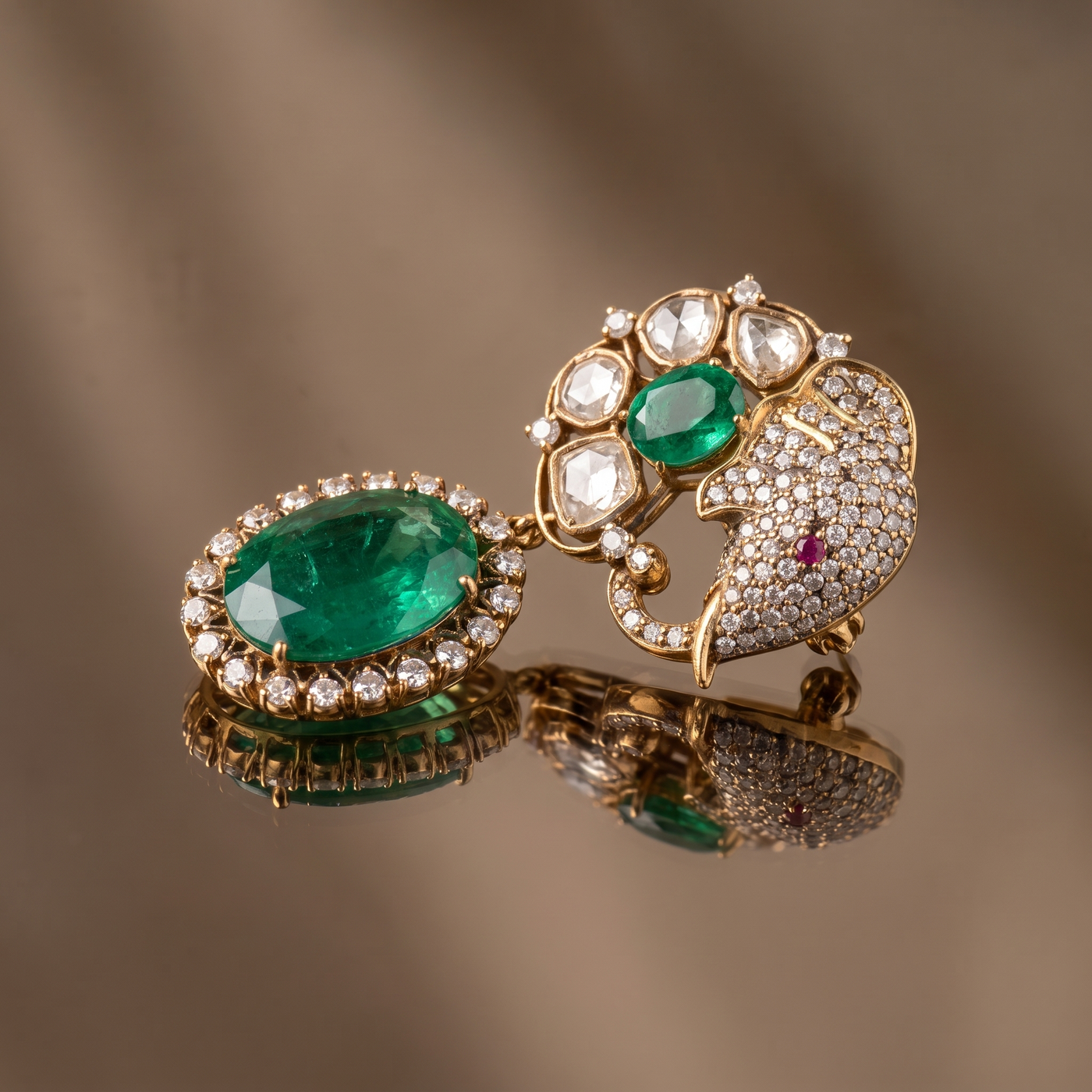 Hiran Elephant Brooch