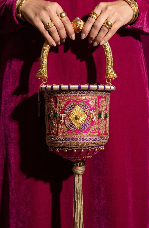 Lionela Hasli Bucket Bag - Pink and Purple