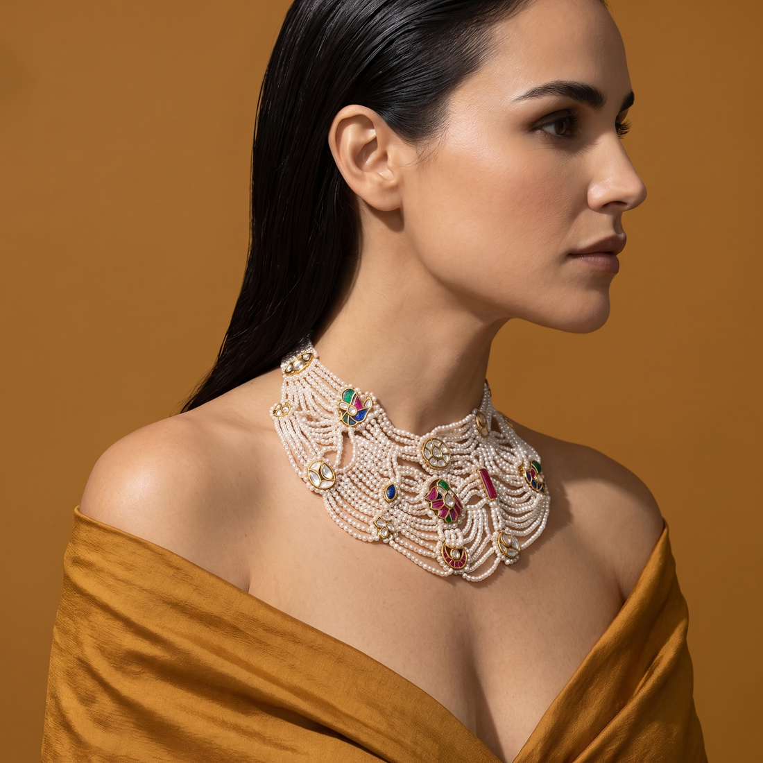 Kasturi Pearl Collar Necklace