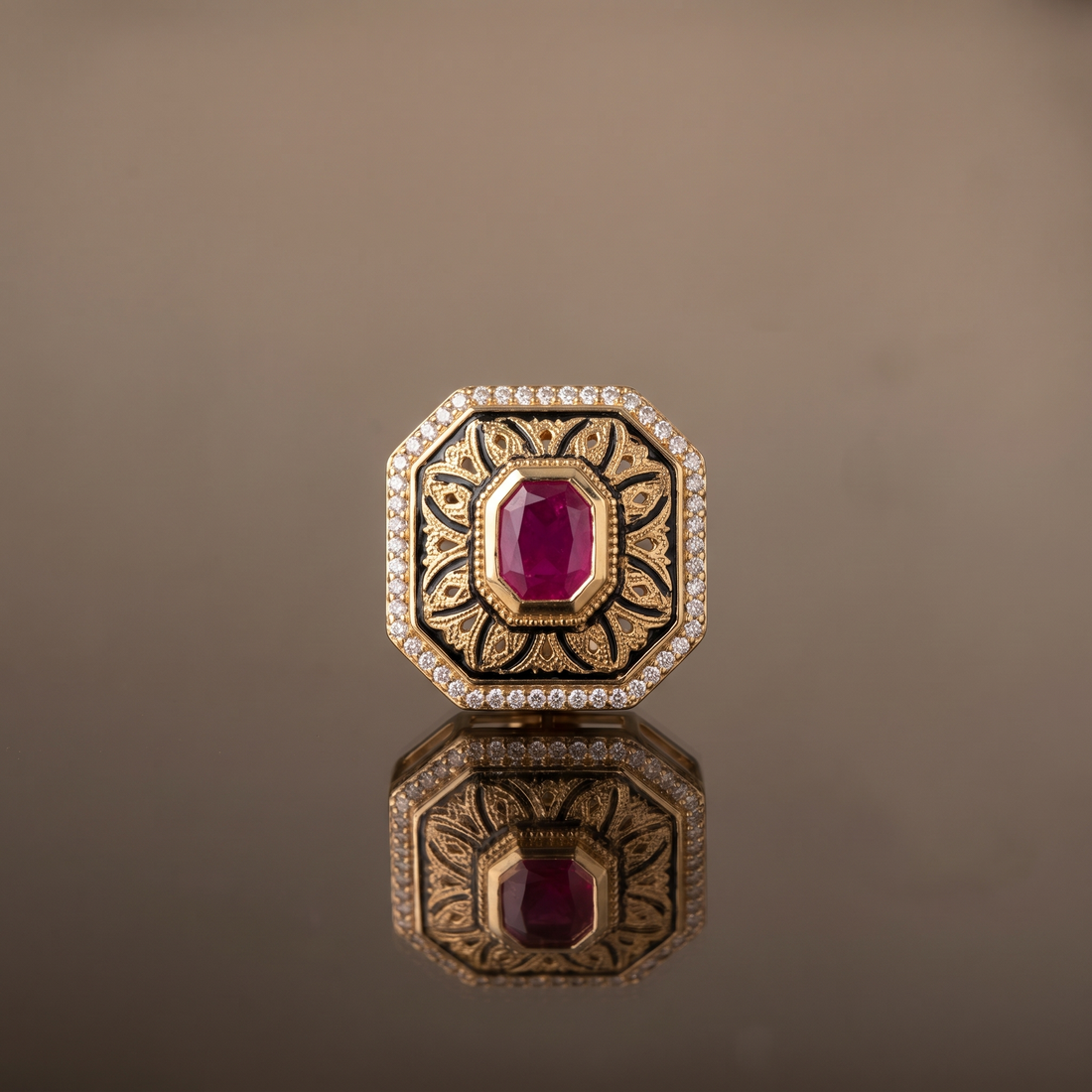 Kiara Ruby Heritage Studs