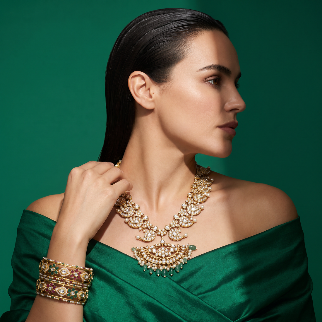 Kusumavali Reversible Necklace with Bangles