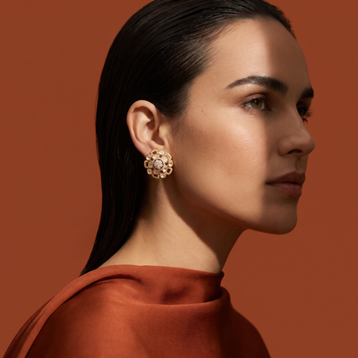 Kyra Floral Polki Studs