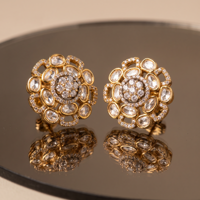 Kyra Floral Polki Studs