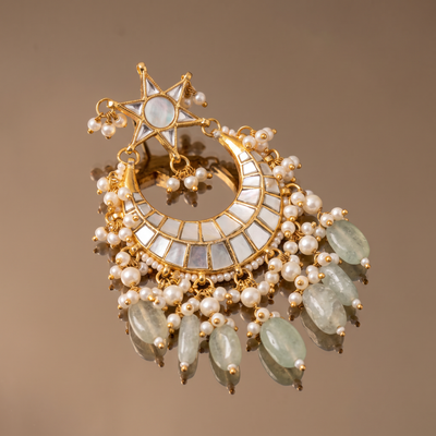 Lavya Mother-of-Pearl Chandbali Earrings