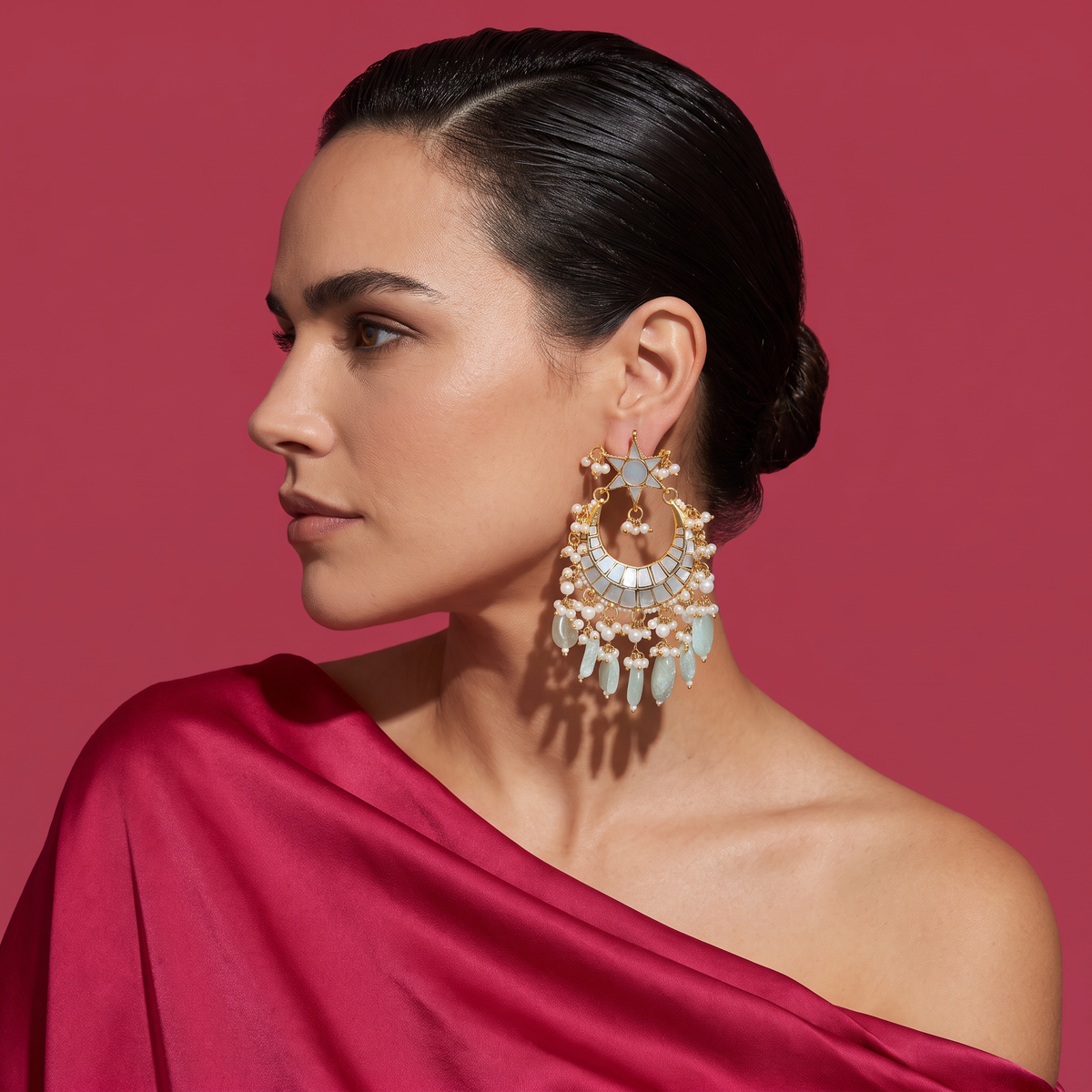 Lavya Mother-of-Pearl Chandbali Earrings