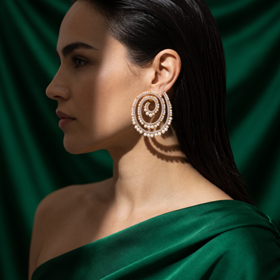 Leher Pearl Spiral Earrings