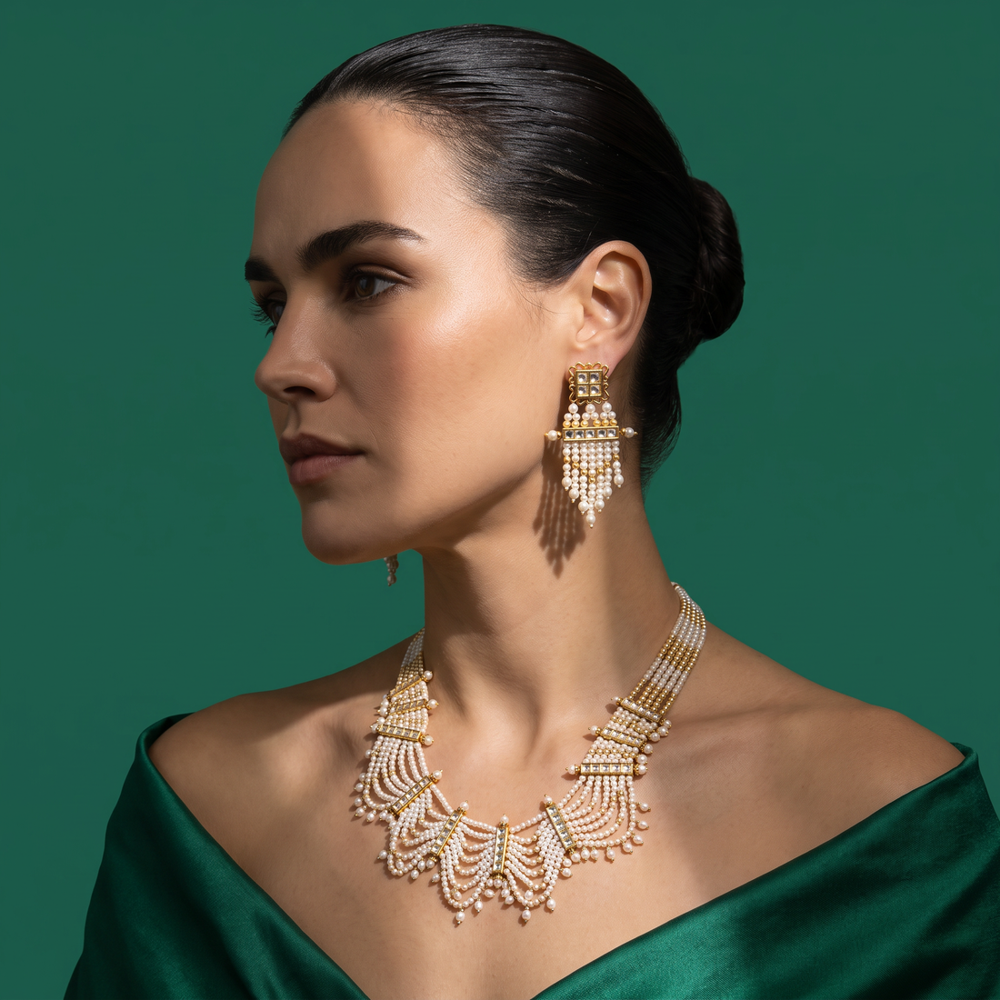 Lehria Pearl Cascade Necklace Set