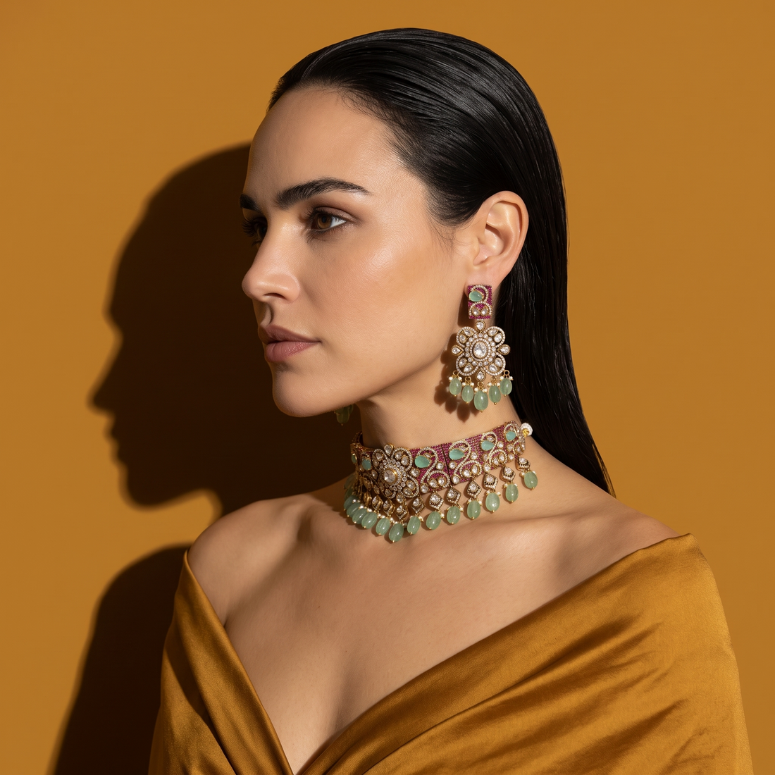 Meher Jadau Garden Choker Set