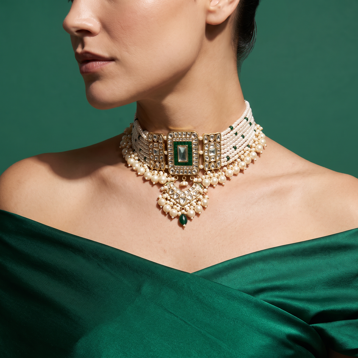 Mehrana Kundan Pearl Choker