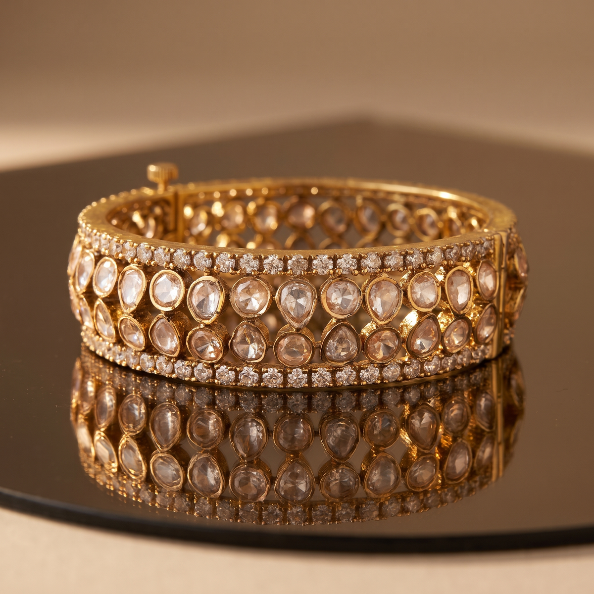 Mishri Polki Cuff Bracelet