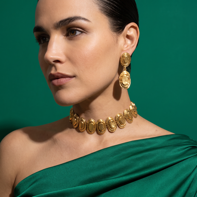 Mohini Engraved Oval Link Choker