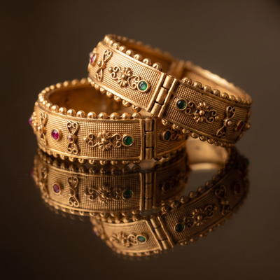 Mrinal Antique Gold Kadas