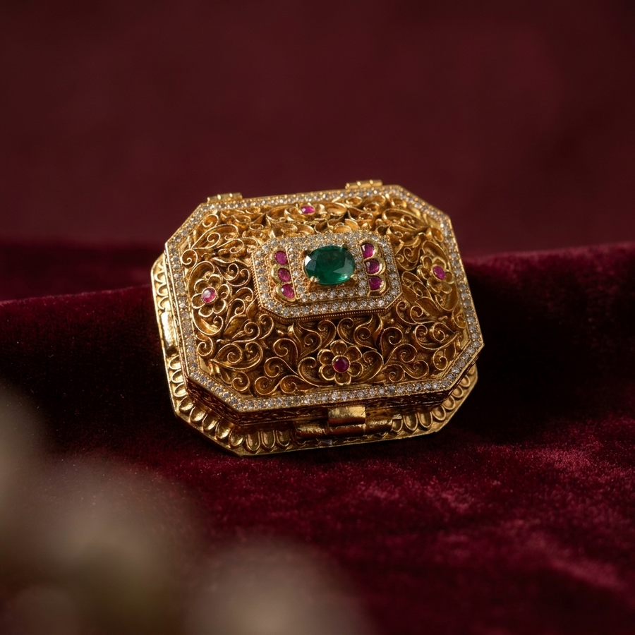 Mrinalini Brass Keepsake Box