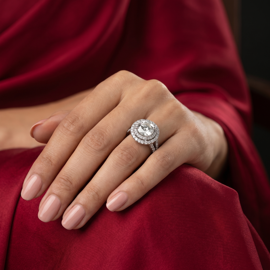 Myra Diamond Halo Ring