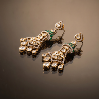 Naomi Ruby Kundan Cascade Earrings