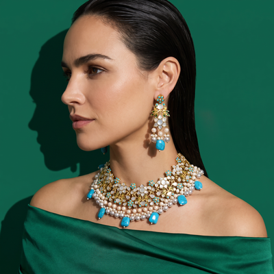 Neela Floral Necklace Set