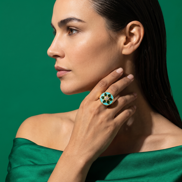 Neelpatra Floral Ring