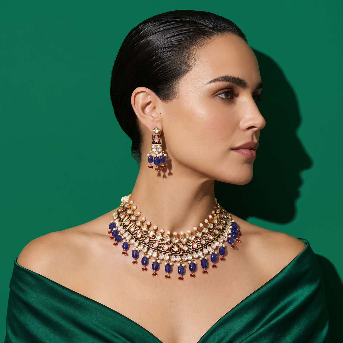 Neelvi Kundan Necklace Set