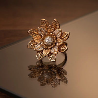 Neysa Sculpted Floral Ring