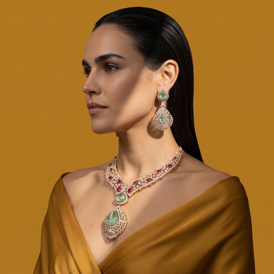 Noor-e-Gulbahar Mint Green Necklace Set