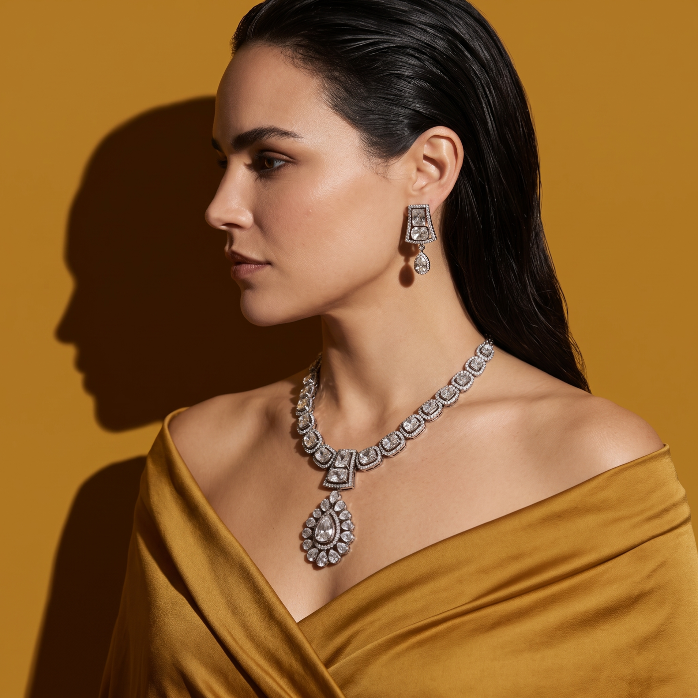 Noorika Polki Drop Necklace Set