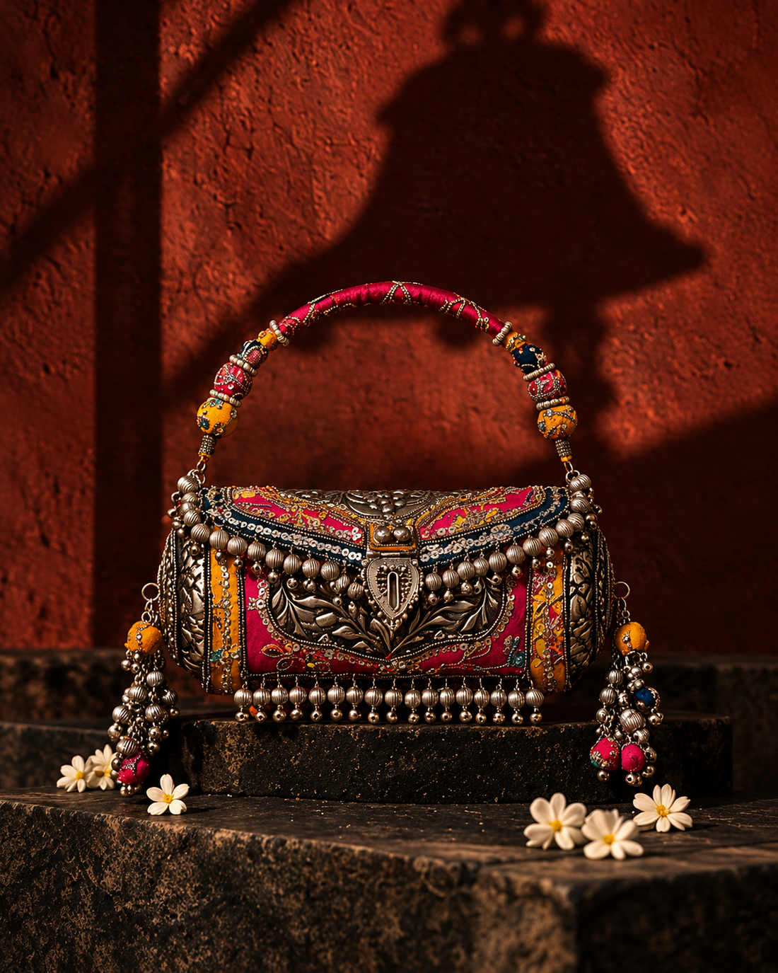 Boho Bells Metal Clutch Bag