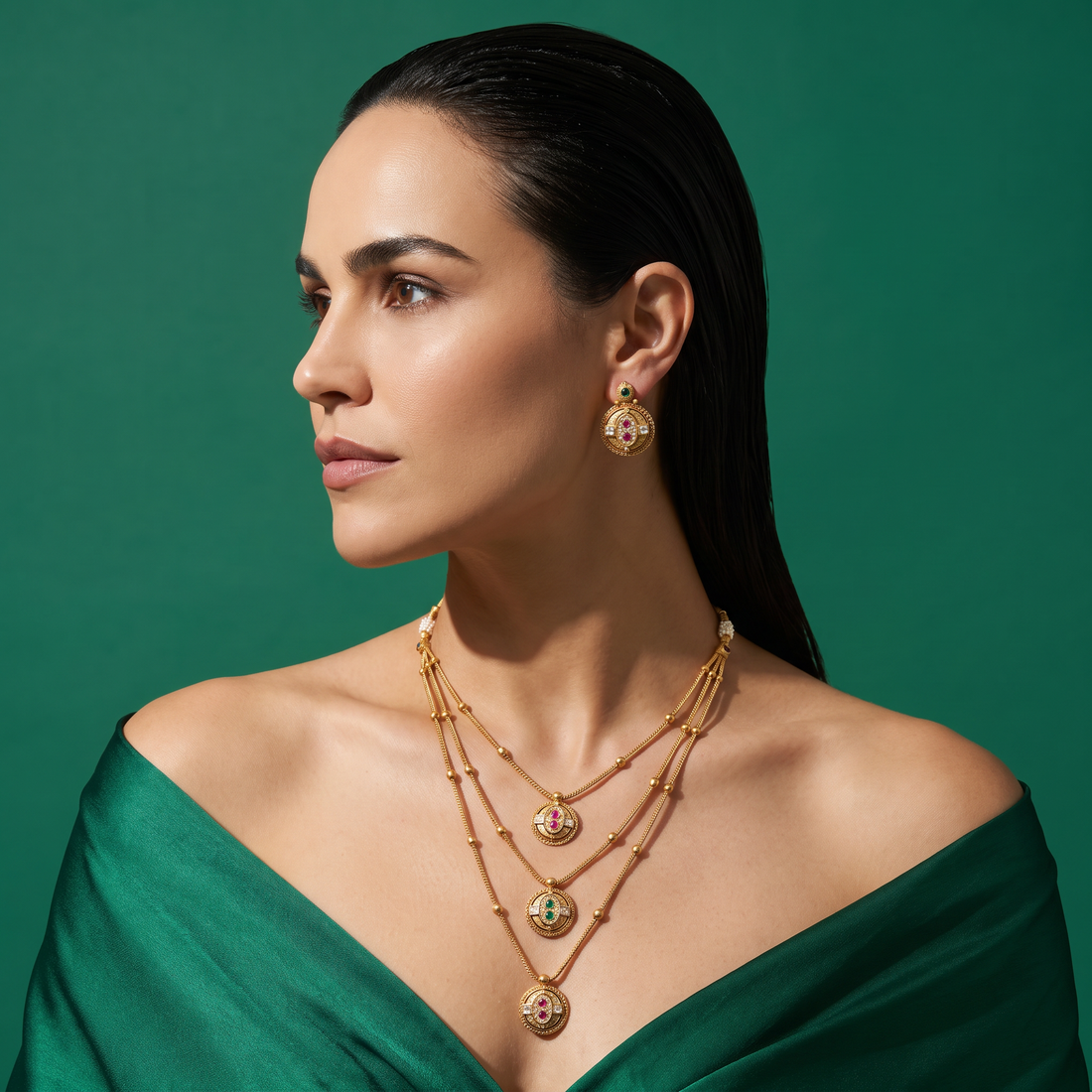 Oviya Layered Medallion Necklace