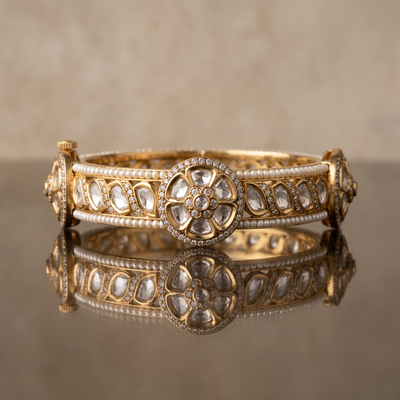 Padma Pearl Kundan Bracelet