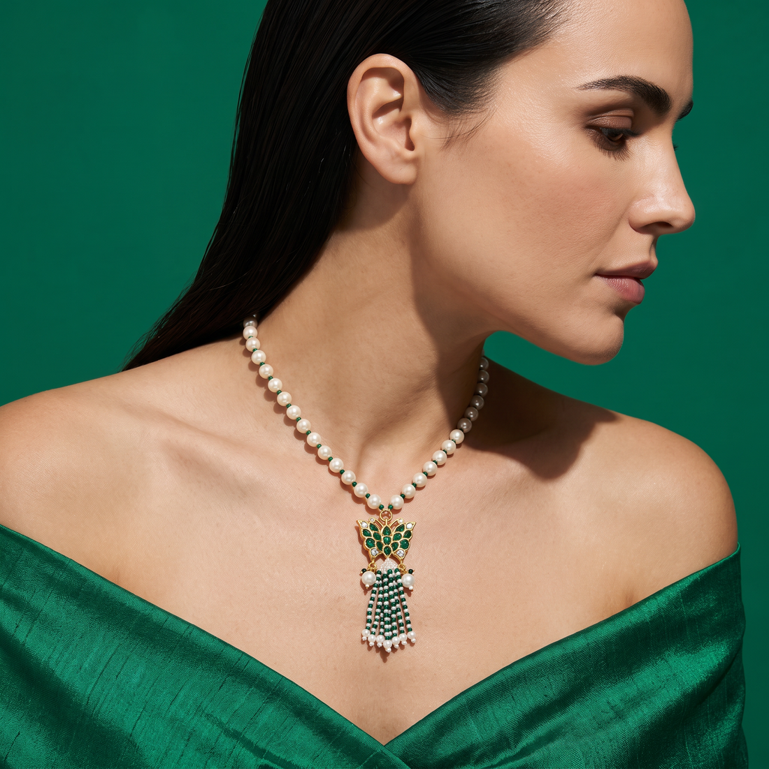 Parnika Pearl Tassel Necklace