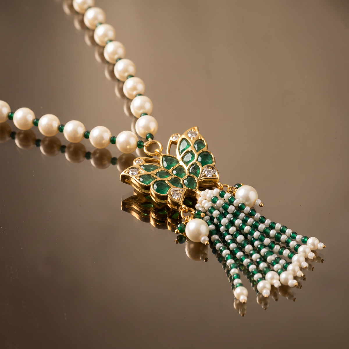 Parnika Pearl Tassel Necklace