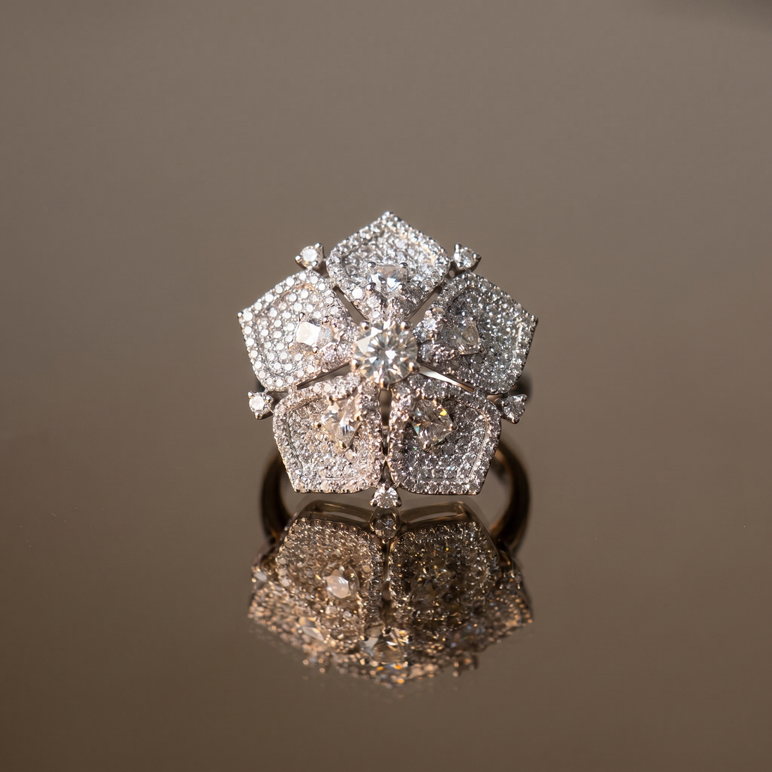 Pravya Diamond Blossom Ring