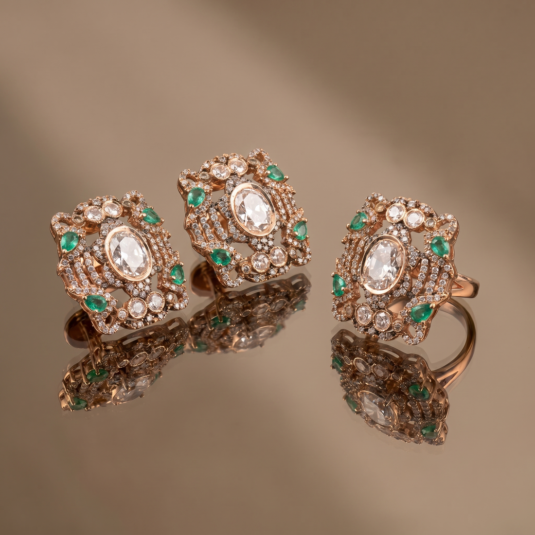 Rajeshwari Earrings and Ring Duo Set