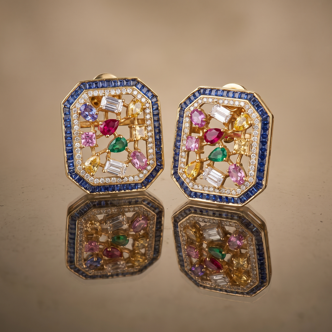 Risha Jewel Mosaic Earrings